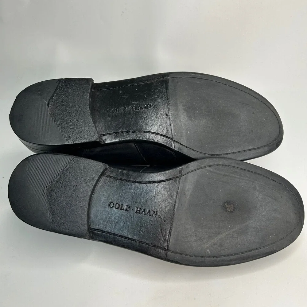 Cole Haan City Mens Black Leather Kiltie Loafers Dress Shoes 8262 Size 9.5 M